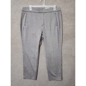 Croft Barrow Straight Ponte Knit Pants Women XXL Petite Houndstooth Pull On NEW